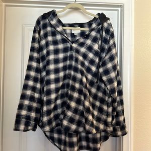 American Eagle Hooded Flannel